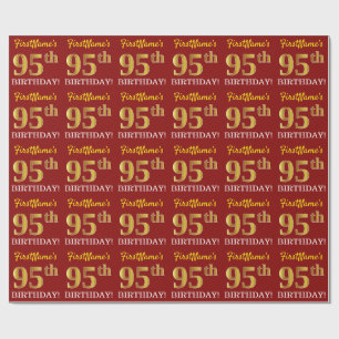 Papel De Presente Olhar Dourado vermelho, de imitação "95th