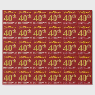 Papel De Presente Olhar Dourado vermelho, de imitação "aniversári