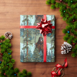 Papel De Presente Olhar fixo na floresta do pé grande assustador