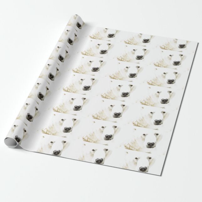 Papel De Presente Olhar gelado de um urso polar (Desenrolado)