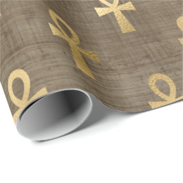 Papel De Presente Olho de Horus Dourado Egípcio Hieróglifo Papiro
