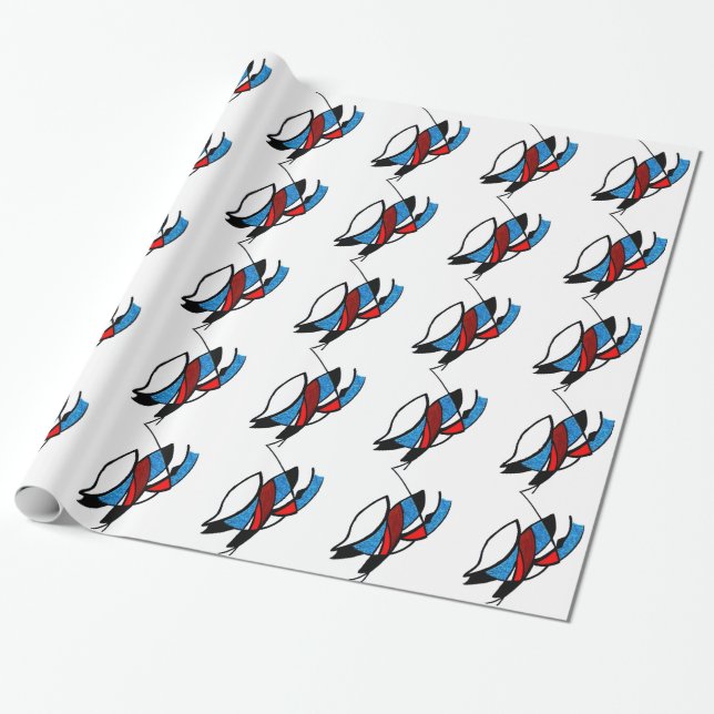 Papel De Presente Olho Egípcio Turquesa (Desenrolado)