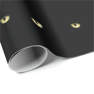 Papel De Presente Olhos de gato preto o Dia das Bruxas