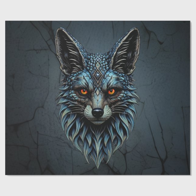 Papel De Presente Olhos laranja, pele legal: a raposa deslumbrante. (Aberto)