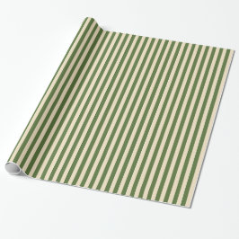 Papel De Presente Olive Green and Cream Vertical  Wrapping Paper