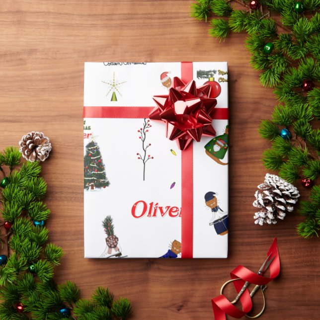 Papel De Presente Oliver The Otter Christmas Random Pattern (Presente de Natal)