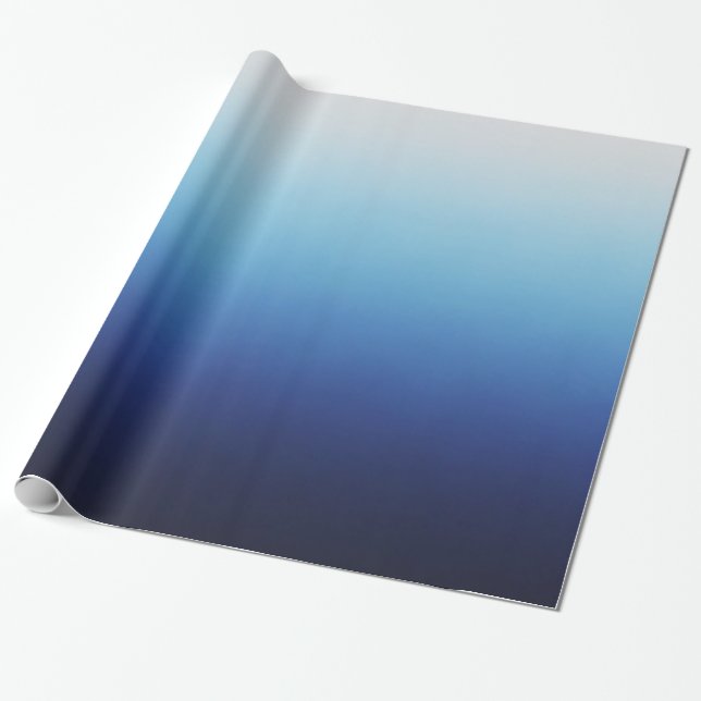 Papel De Presente Ombre Azul (Desenrolado)