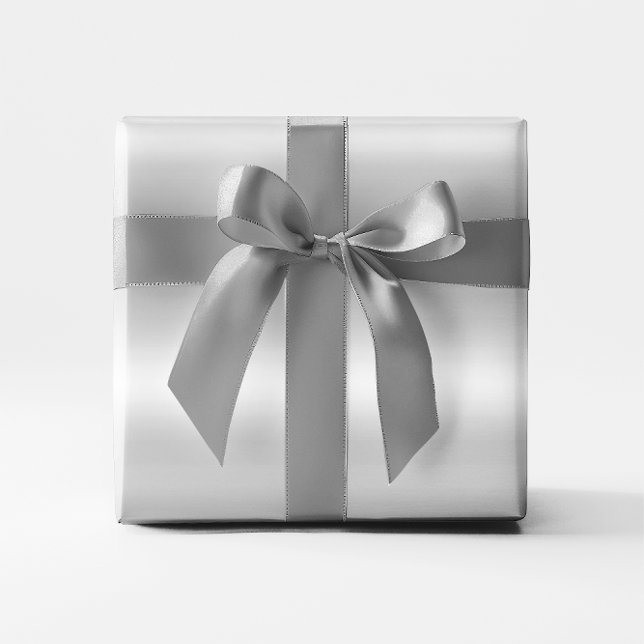 Papel De Presente Ombre de Folha de Pastel Cinza Prata (Pastel Faux Silver Grey Foil Ombre Wrapping Paper)