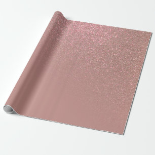 Papel De Presente Ómbre de gradiente de brilho Dourado Rosa Diagonal