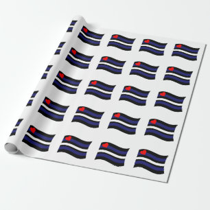 PAPEL DE PRESENTE ONDA DE BANDEIRA DE COURO