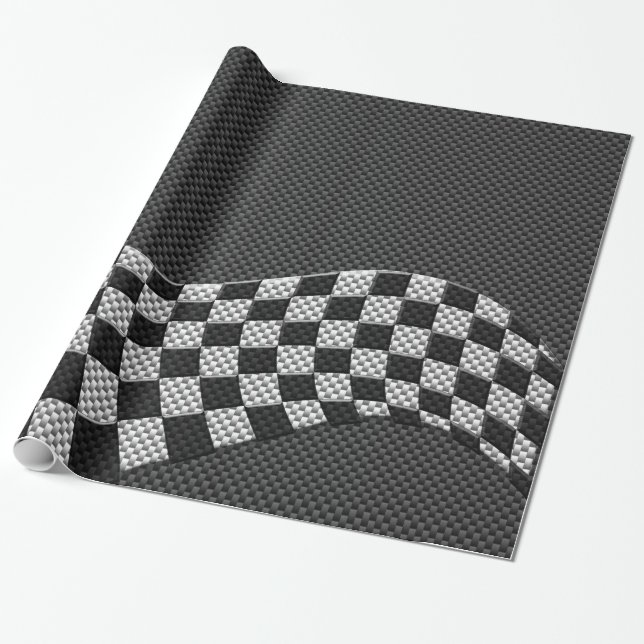 Papel De Presente Onda de competência Checkered da bandeira do (Desenrolado)