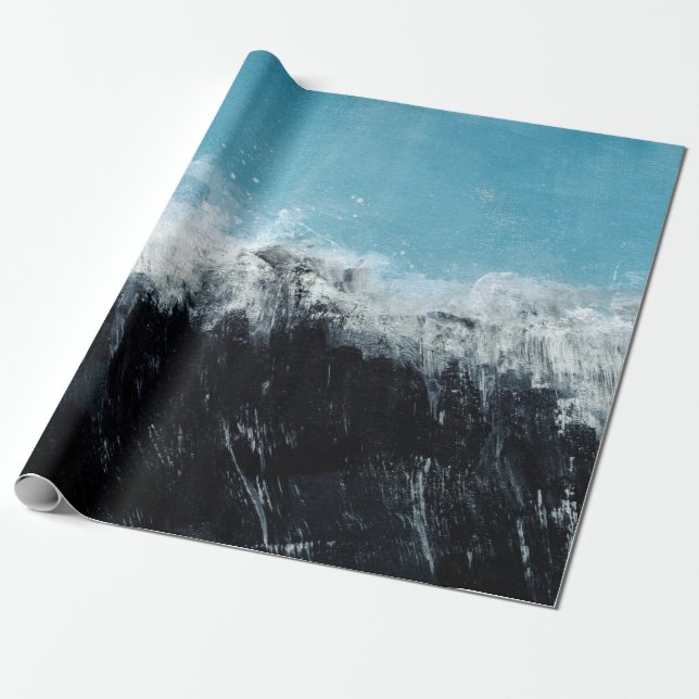 Papel De Presente Onda marítima. Ilustração pintada à mão (Desenrolado)