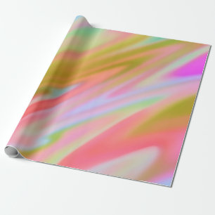 Papel De Presente Ondas abstrato azuis cor-de-rosa únicas com tendên