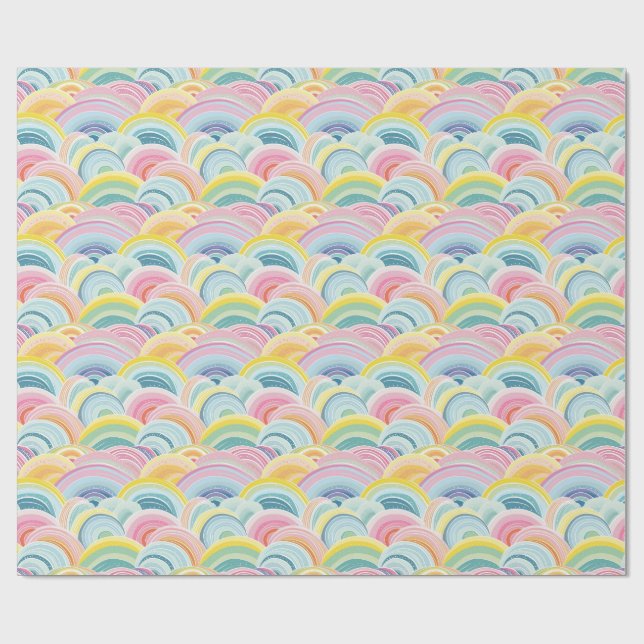 Papel De Presente Ondas Abstrato coloridas (Aberto)