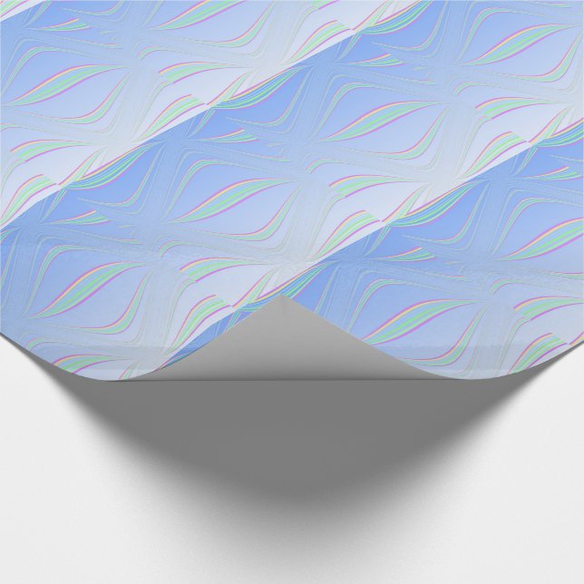 Papel De Presente Ondas Azuis Suaves Abstratas (Ponta)