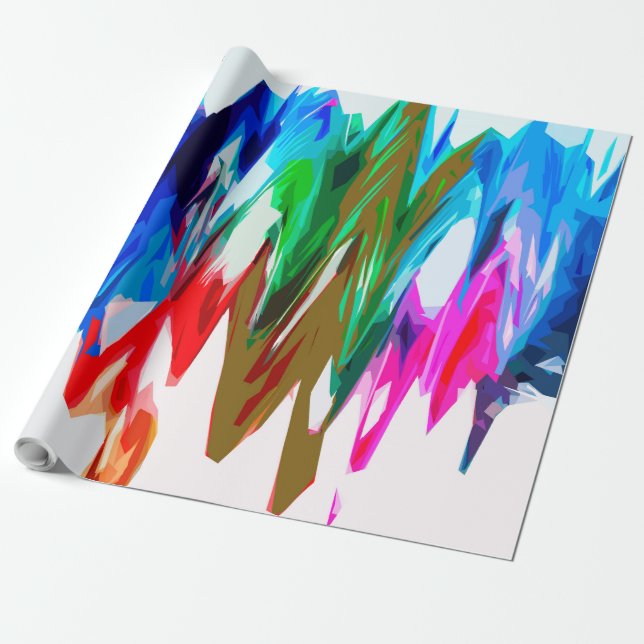 Papel De Presente Ondas coloridas (Desenrolado)