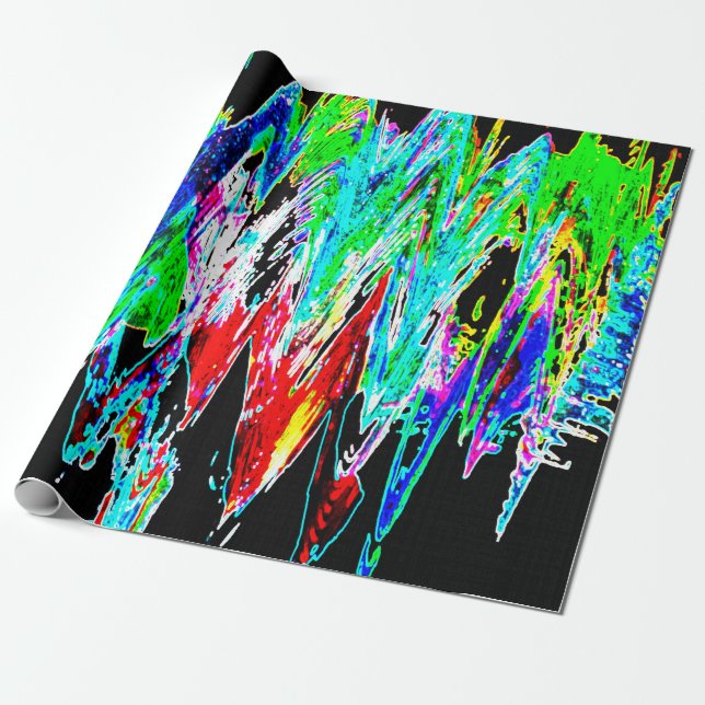 Papel De Presente Ondas coloridas (Desenrolado)