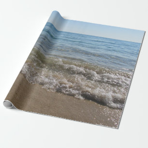 Papel De Presente Ondas de Areia e Mar
