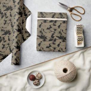 Papel De Presente Ondas de preto e marrom