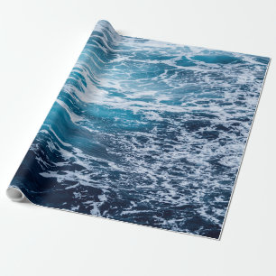 Papel De Presente Ondas do Mar Incríveis   Melhor presente para ama