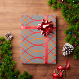 Papel De Presente Ondas Laranja