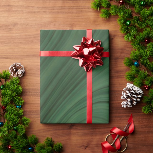 Papel De Presente Ondas Mínimas Modernas da Floresta Marble (Presente de Natal)