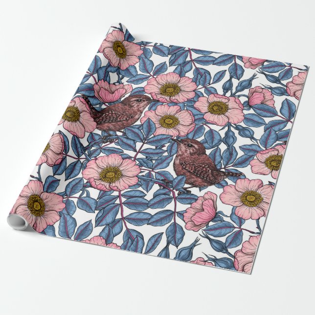 Papel De Presente Ondas nos rosas (Desenrolado)