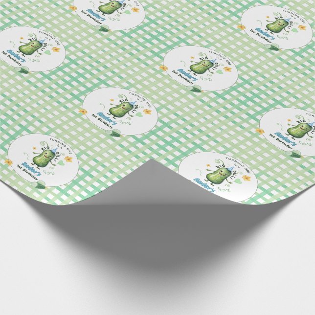 Papel De Presente One Big Dill Pickle First Birthday Blue (Ponta)