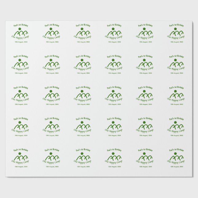 Papel De Presente One happy camp green mountain sun 1st birthday  (Aberto)