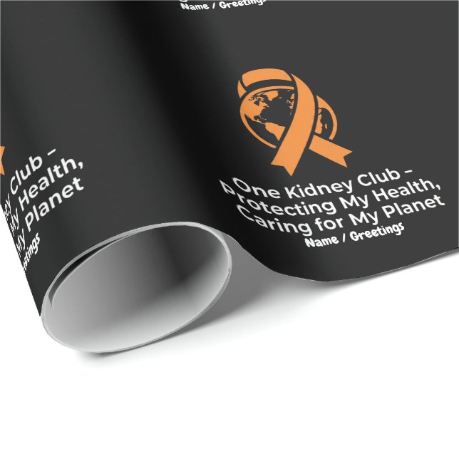 Papel De Presente One Kidney Club Health Advocacy & Planet Awareness (Ponta do rolo)