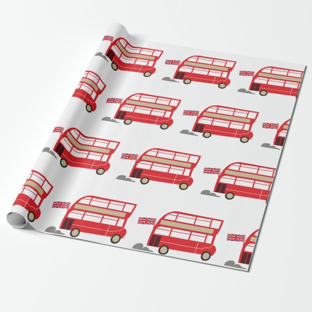 Papel De Presente Ônibus de Londres (Desenrolado)