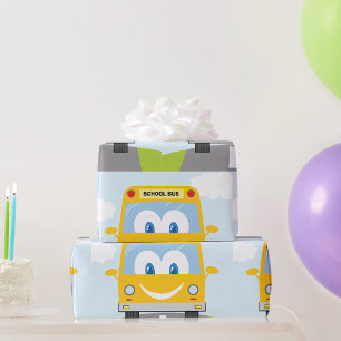 Papel De Presente Ônibus escolar feliz