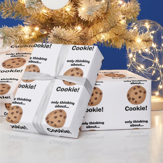 Papel De Presente Only Thinking About Cookie Funny Food Quote (Feriados)
