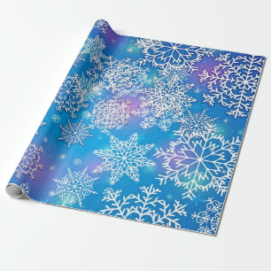 Papel De Presente Oodles de Snowflakes em Fundo Divertido