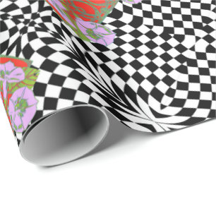 Papel De Presente Op-Arte Prix Madhi preto e branco