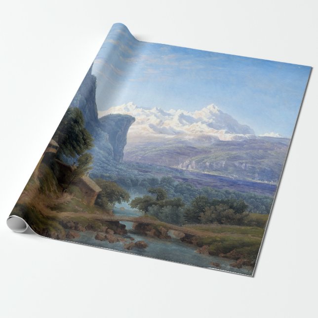 Papel De Presente Opinião de Karl Friedrich Schinkel de Mont Blanc (Desenrolado)