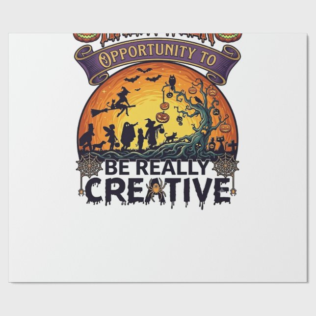 Papel De Presente Oportunidade de Halloween Seja Realmente Criativa  (Aberto)