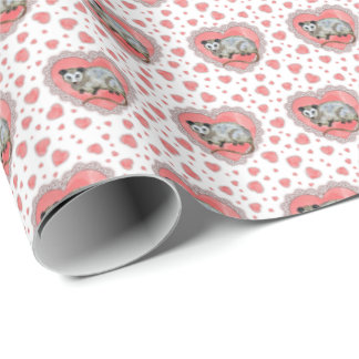 Papel De Presente Opossum Valentine's Day 