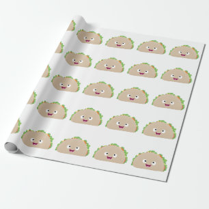 Papel De Presente Óptica ilustração do desenho animado do taco feliz