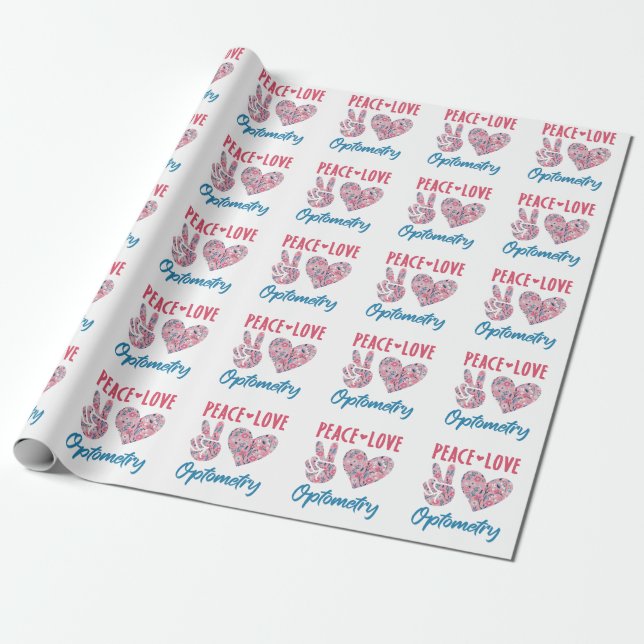 Papel De Presente Optometria de Paz e Amor (Desenrolado)