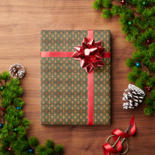 Papel De Presente Opulência do Natal: Fios Dourados do Natal
