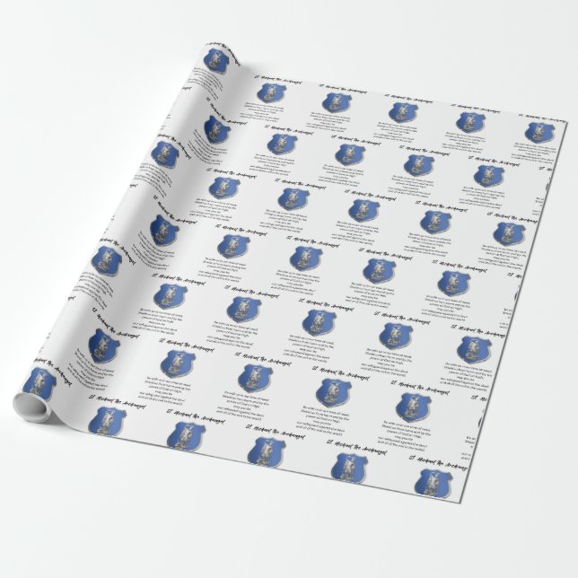 Papel De Presente Oração ao Arcanjo São Miguel Pensando em Você (Desenrolado)
