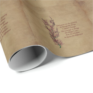 Papel De Presente Oração Inspiradora Serenidade das Flores