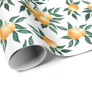 Papel De Presente Orange Botanical Summer Citrus Amalfi Coast 
