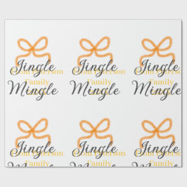 Papel De Presente Orange bow jingle Mingle retro boho family namdate