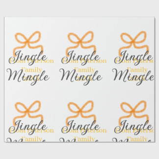 Papel De Presente Orange bow jingle Mingle retro boho family namdate