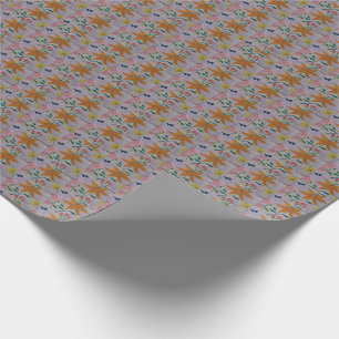 Papel De Presente Orange Lily