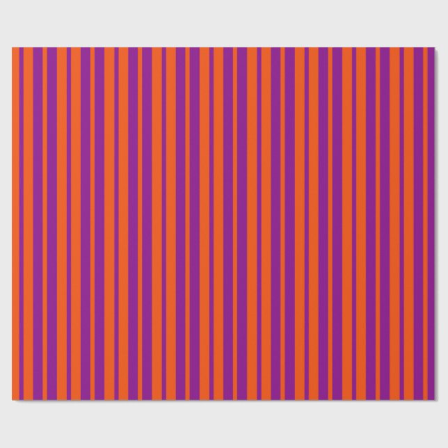 Papel De Presente Orange Purple Stylish Stripes Pattern Design  (Aberto)
