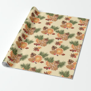 Papel De Presente Orange Spice Christmas
