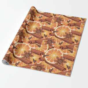 Papel De Presente Orange Spice Christmas